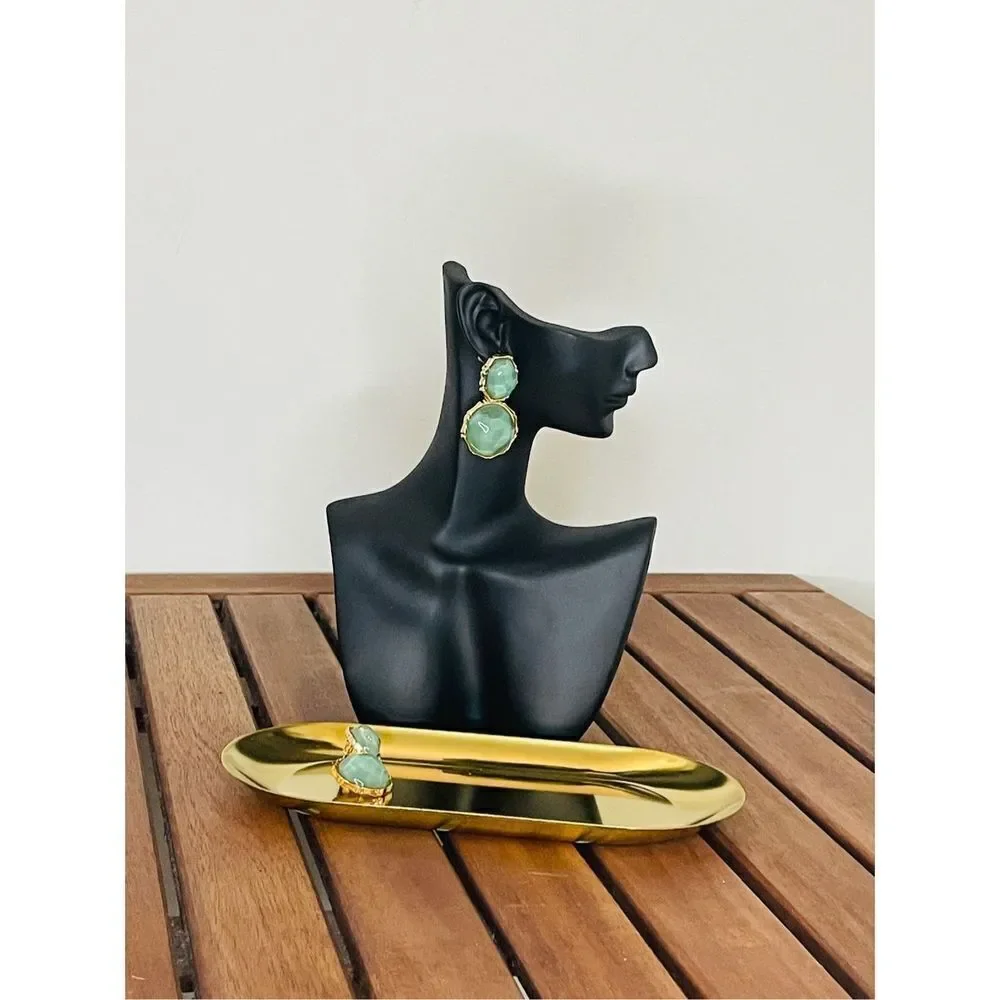 Resin drop earrings - Picture 4 of 6